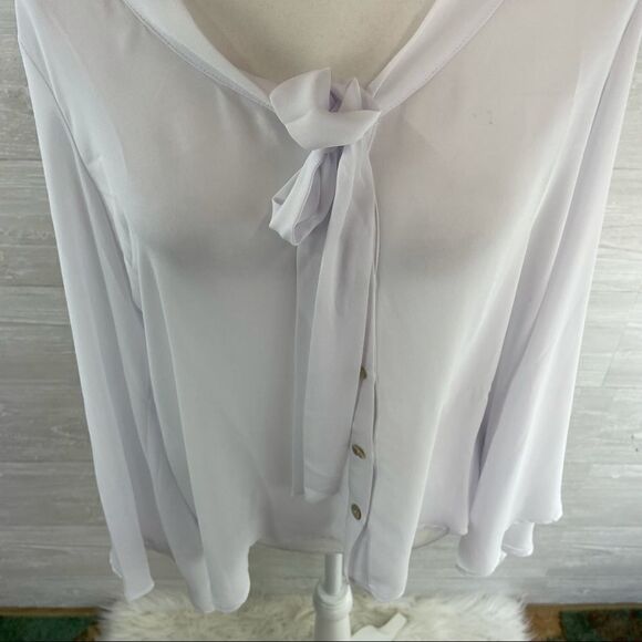 Show me Your Mumu Brynn Tie Neck Bell Sleeve Top - Picture 3 of 9